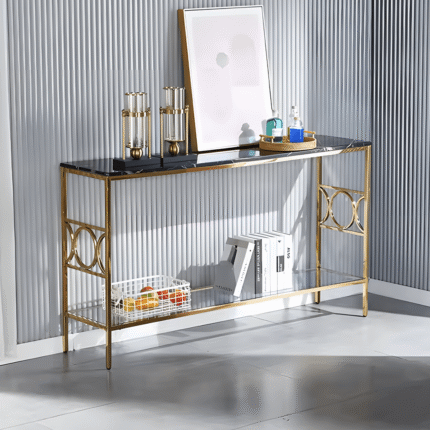 Voyager console table with clean lines for modern entryways and living areas