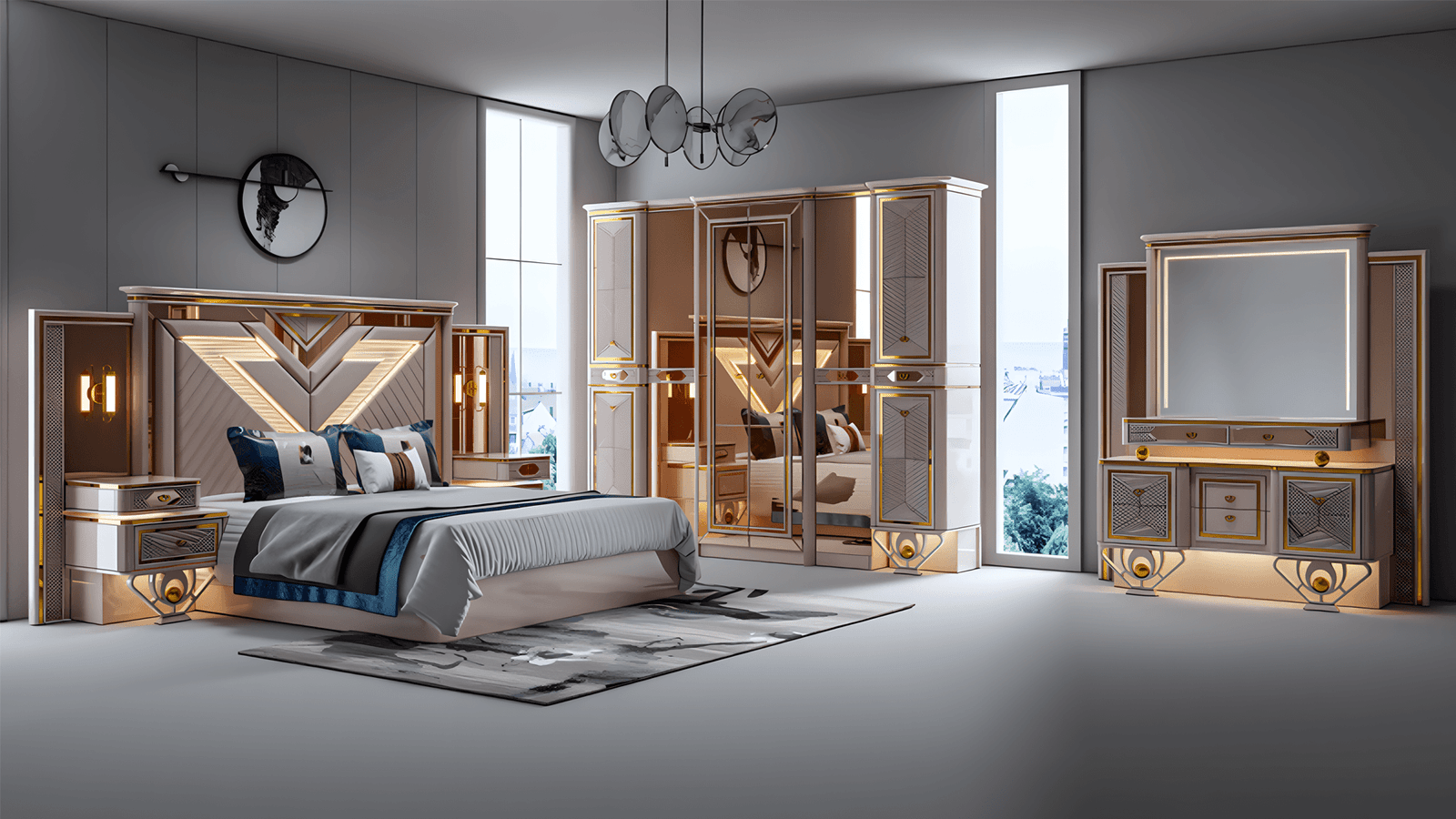 Rustic Haven Bedroom Set Furniture with Wooden Farmhouse Design