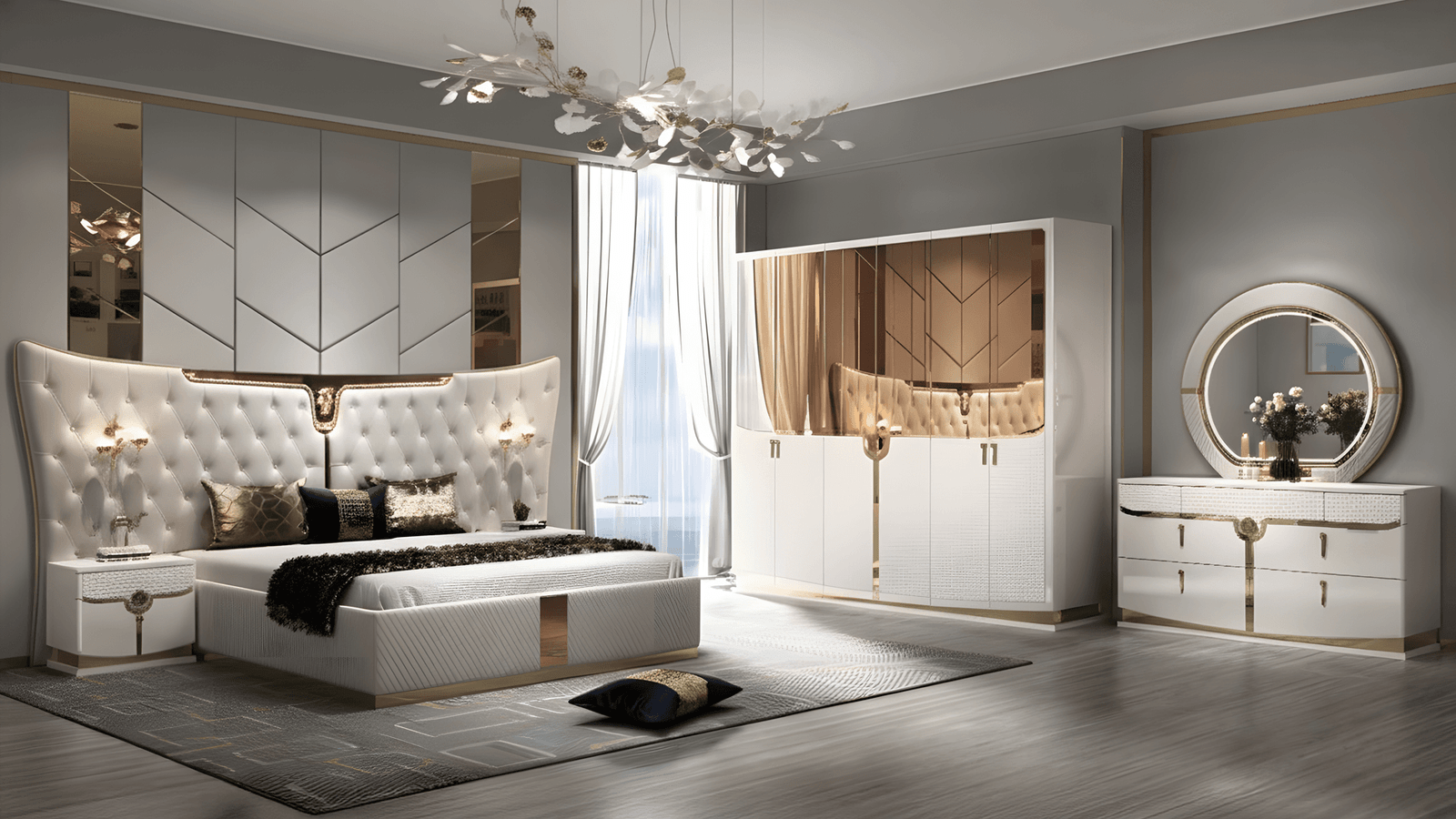 Coastal Bedroom Set Furniture with Luxury Modern Beach Design