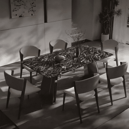 Black Aural dining table with elegant proportions for modern dining rooms