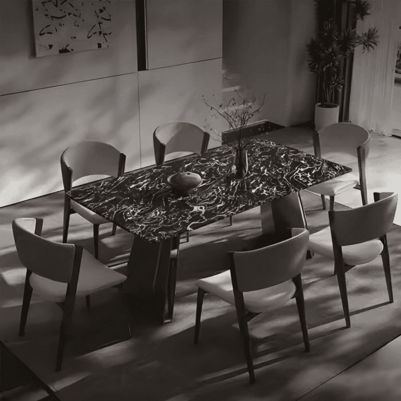 Black Aural dining table with elegant proportions for modern dining rooms